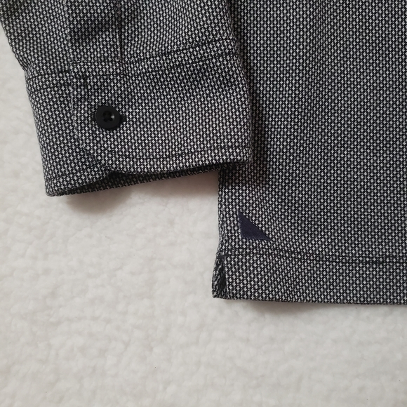 🚫SOLD🚫UNTUCKit Damaschino Diamond Birdseye Long Sleeve Polo Shirt Mens Size - Picture 6 of 13